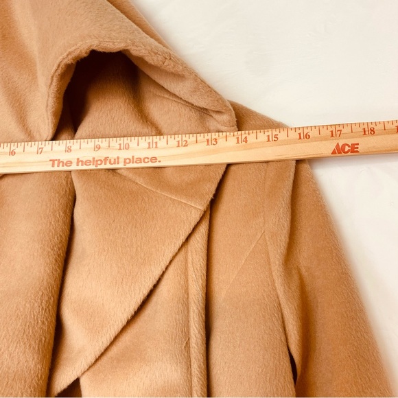 Waverly G Waterfall Short Coat Drape Collar Transition to Hood Cinch Belt Tan S - Picture 8 of 11